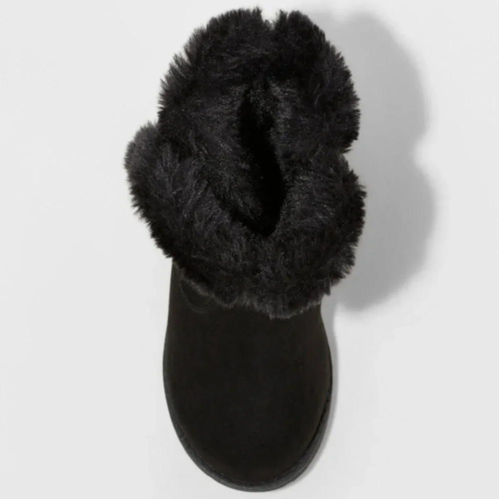 Toddler‎ Girls' Katrina Fleece Fashion Boots Black - Cat & Jack